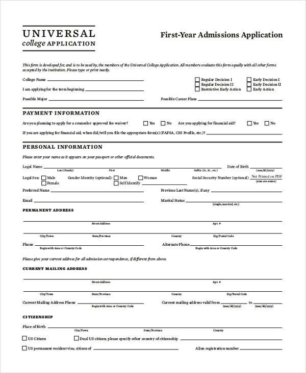 FREE 8+ Sample College Application Forms in PDF
